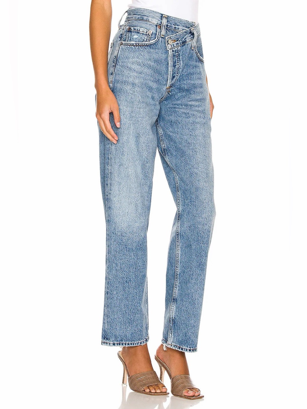 AGOLDE Criss Cross Straight Leg Jeans in Eternal Blue Size 27 - Picture 9 of 9